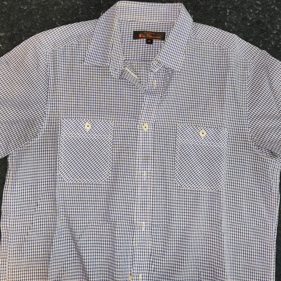 Ben Sherman Button Down Blue/White/Light Blue Shirt - Picture 1 of 7